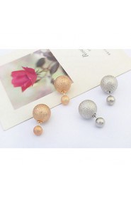 Fashion New Summer Style Hot Selling 2 Colors Big Size Double Simulated Pearl Earrings For Women