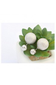 Fashion New Summer Style Hot Selling 2 Colors Big Size Double Simulated Pearl Earrings For Women