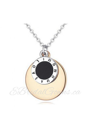 Charms Double Round Circle Pendant Necklaces Women Trendy Jewelry Brand Design