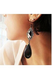 Retro Fashion Hollow Tassel Earrings Long Big Hanging Luxury Vintage Big Black Water Drop Earrings For Women