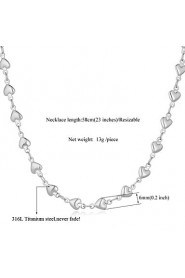 New Cool Women's 316L Titanium Steel Hearts Link Chain Necklace High Quality Jewelry Gift for Women