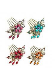Vintage Style Butterfly Shape Alloy Hair Comb(Five Colors)(1Pc)