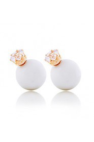 Zircon Double - sided Candy Colored Round Ball Earrings