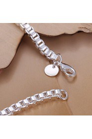 Fashion Style Geometric Silver Plated Copper Bracelets For Mens(Silver)(1Pc)