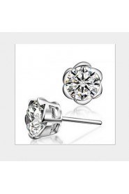 Top Sale Summer Style 925 Sterling Sliver Daisy Flower Earrings Vintage Rhinestone Ear Stud Women