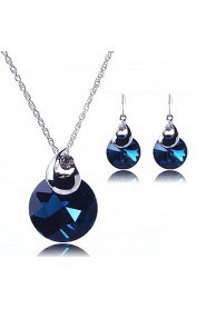 Jewelry Set Women's Party Jewelry Sets Alloy Crystal Necklaces / Earrings Silver