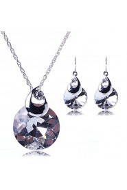 Jewelry Set Women's Party Jewelry Sets Alloy Crystal Necklaces / Earrings Silver