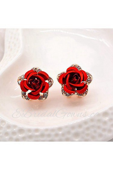 High-Grade Diamond Earrings Rose