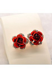 High-Grade Diamond Earrings Rose