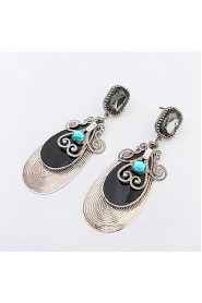 European And American Fashion Water Droplets Gemstone Earrings