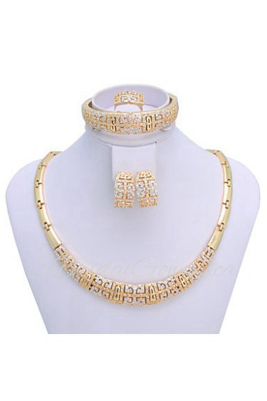 WesternRain Charms Style 18K Gold Plated Jewelry Chunky Necklace Set Vintage Women Jewelry Set