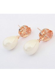 Women's Jewelry Gift Gold Plated Zircon Crystal Earrings Wedding Jewelry