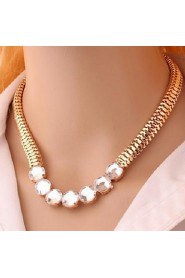 Big Fashion Ribbon Rhinestone Pendant Necklace Women Crystal Choker Statement Necklace