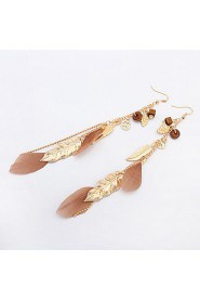 New Fashion Jewelry Feather Dangle Tassel Earring Mix Color Gift For Women Girl