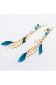 New Fashion Jewelry Feather Dangle Tassel Earring Mix Color Gift For Women Girl