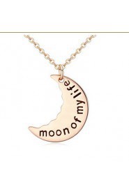 Fashion Trendy Style Jewelry Moon Pendant Gold Alloy Necklace For Lady Women Accessories