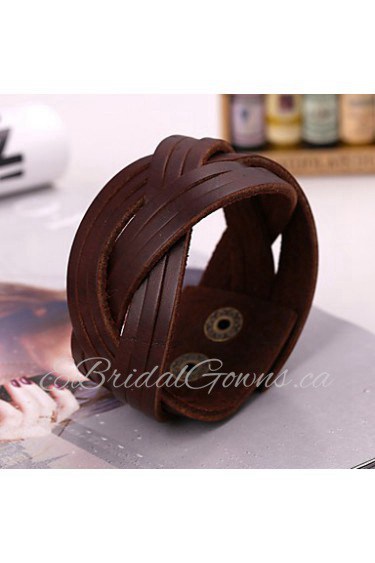 European Style Genuine Leather Factory Direct Sales Bracelet(Brown)(1Pc)