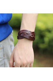 European Style Genuine Leather Factory Direct Sales Bracelet(Brown)(1Pc)