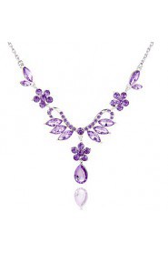 Ladies'/Women's Alloy Wedding/Party Jewelry Set With Rhinestone Purple