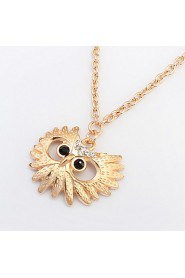 New Trendy Chubby Owl Necklace Fashion Rhinestone Opal Jewelry Statement Women Necklace Long Chain