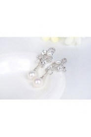 Brand New Arrival Luxury Wedding Dinner Party Jewelry ACubic Zirconia PPearl Earring