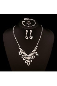 Wedding Jewelry Set include Necklace & Earrings & Bracelet & Rings