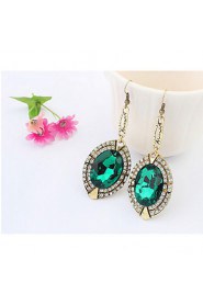 Tibetan Silver Bohemian Green Beads Retro Vintage Drop Earrings For Women Teens Girls New Jewelry