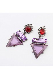 New Arrival Luxury Fashion Retro Triangle Of Crystal Earrings Women Vintage Drop Earrings Summer Jewelry