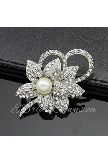 Women's Silver AZircon Crystal Brooch & Pins for Wedding Party Jewelry