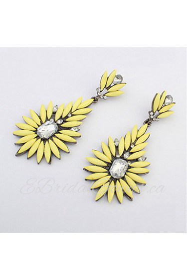 National Style Fashion White Round Rhinestone Irregular Drop Earrings For Women Brincos Jewelry