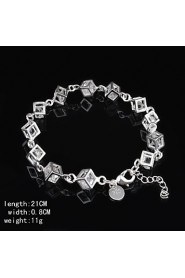 Women's Cuff Bracelet Silver Cubic Zirconia