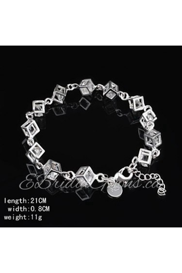 Women's Cuff Bracelet Silver Cubic Zirconia