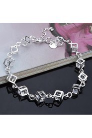 Women's Cuff Bracelet Silver Cubic Zirconia