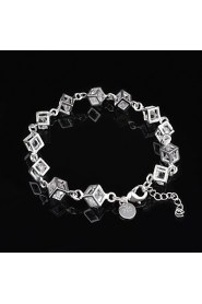 Women's Cuff Bracelet Silver Cubic Zirconia