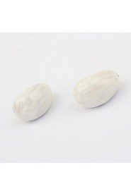 Brown and White Irregular Alloy Pierced Stud Earrings for Women Gifts