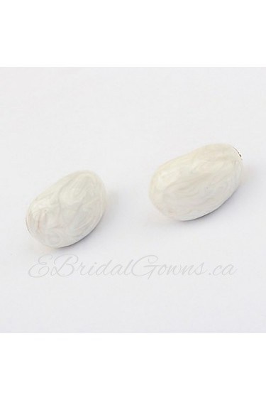 Brown and White Irregular Alloy Pierced Stud Earrings for Women Gifts