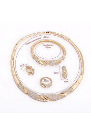 WesternRain Gold Plated Jewelry Set 18K of 4 Pieces,High Quality Charming Wedding Bridal Jewelry Set