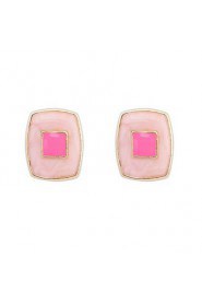 Popular New Fashion Beautiful Jewelry Women's Pink Light Blue Alloy Pierced Stud Earrings