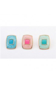 Popular New Fashion Beautiful Jewelry Women's Pink Light Blue Alloy Pierced Stud Earrings