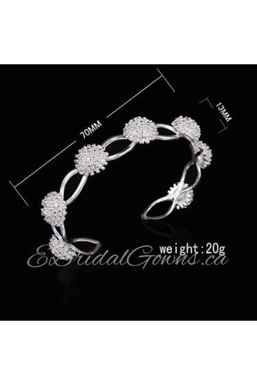 Fashion Sterling Silver Plated Bangle Women's Bracelet