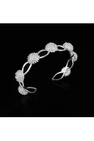 Fashion Sterling Silver Plated Bangle Women's Bracelet