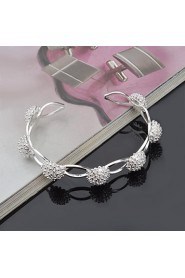 Fashion Sterling Silver Plated Bangle Women's Bracelet