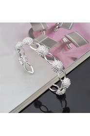 Fashion Sterling Silver Plated Bangle Women's Bracelet