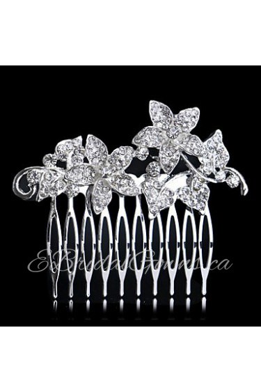 Hairpin Silver Comb for Women Rhinestone Crystals Wedding Hair Accessories Party Wedding Bridal Jewelry