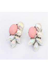 Fashion Wild Beautiful Leaves Pearl Ear