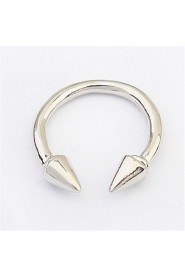 Unisex Europe Exaggerated Punk Metal Rivets Simple Hip Hop Cone Ring