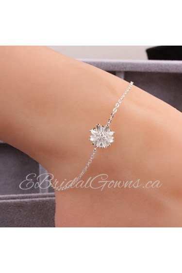 Women's Fashion Platinum Plated Little Daisy Anklets