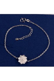 Women's Fashion Platinum Plated Little Daisy Anklets