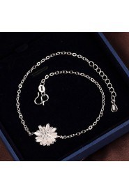 Women's Fashion Platinum Plated Little Daisy Anklets