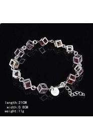 Fashion Sterling Silver Multicolor CubicZirconia Women's Bracelet